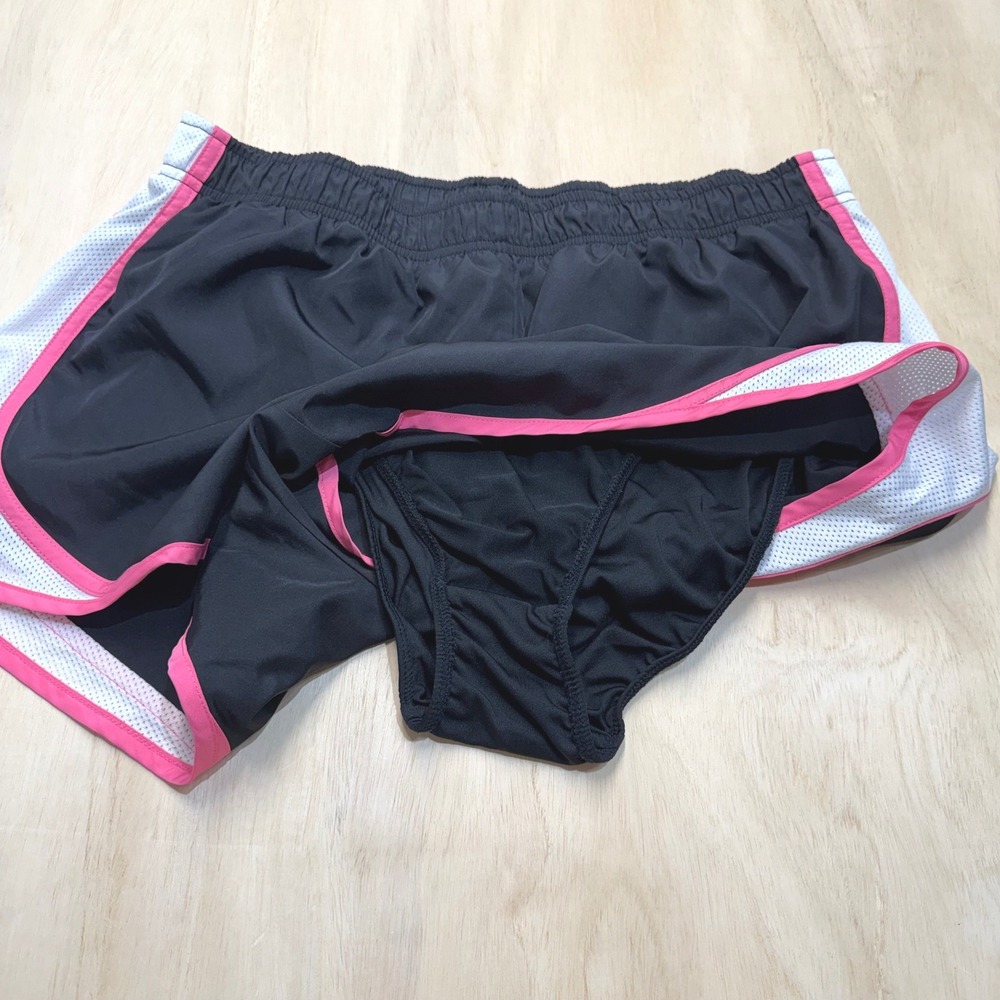 Bebe Sport Womens XL Black Pink White Mesh Panel Running Athletic Shorts - Picture 5 of 9